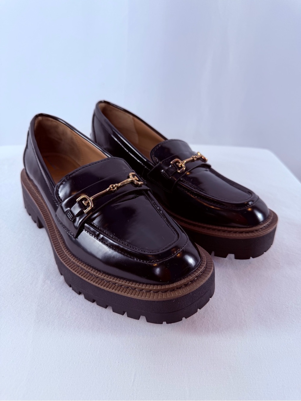 Sam Edelman Laurs Platform Lug Sole Horsebit Loafer in Black Size 7.5 - Picture 2 of 12